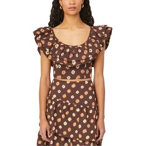 RHODE Sara Sleeveless Ruffle Top